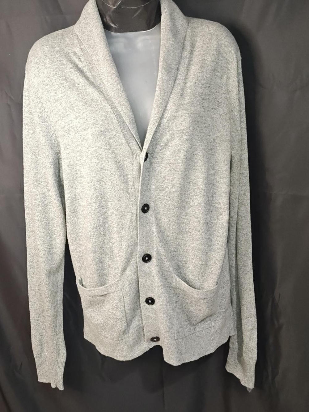 American Eagle Outfitters Light Gray Shawl Collar Cardigan